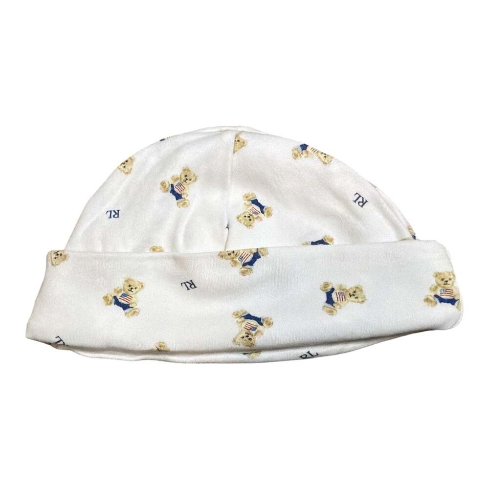 Ralph Lauren Baby Polo Bear Print Cotton Interlock Hat
